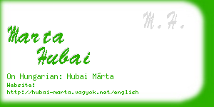 marta hubai business card
